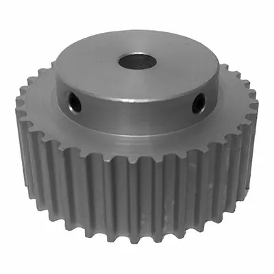 Dayton Timing Pulley: Curvilinear, Fixed, For 15 mm Belt Wd, 15 Teeth, 5 mm Pitch - HTD Section Fixed-Bore Timing Pulleys with Hub