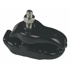 Malleable iron parallel beam clamp for securing conduit and pipe runs to structural beams. 4 in trade size with black PVC-coated finish for corrosion resistance. Suitable for industrial electrical installations.
