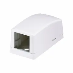 The PANDUIT CBX1WH-A is a single-port surface mount box for Mini-Com modules, finished in white. It accommodates voice, video, and data applications, providing a secure enclosure for cable terminations in locations where flush-mount boxes are not suitable.