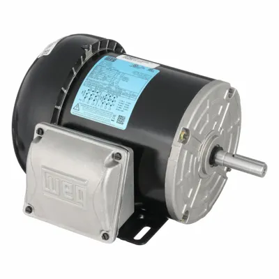 WEG General Purpose Motor: Rigid Base Mount, Totally Enclosed Fan Cooled, 1/4 hp - Rigid Base 3-Phase General Purpose AC Motors
