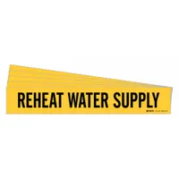 Pipe Marker: Reheat Water Supply, Yellow, Black, Fits 8 in and Larger Pipe O.D., 5 PK (MPN 8803-1HV-PK)