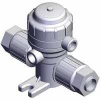 SMC Chemical Liquid Valve: 1/2 in, Air to Spring, Fail Closed, PFA, 1/8 in BSPT, 0°C to 60°C (MPN LVQ40-Z13R-9)