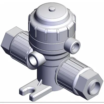 SMC Chemical Liquid Valve: 1/2 in, Air to Spring, Fail Closed, PFA, 1/8 in BSPT - High-Purity Pneumatically-Actuated Diaphragm Valves