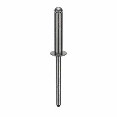 Inch-series domed-head blind rivet with 0.183" diameter, 2 7/32" overall length, and 59/64" body length. Suitable for fastening materials where only one-sided access is available, common in sheet-metal assembly and general fabrication. Supplied in a 250-piece pack.