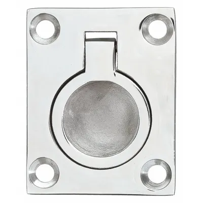 SUGATSUNE Recessed Folding Pull Handle: Unthreaded Holes, Stainless Steel, Silver