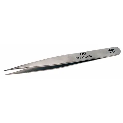 AVEN Tweezers: Titanium, Point, Straight Tip - Solder-Resistant Titanium Tweezers