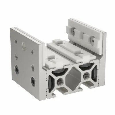 80/20 Linear Bearing: 15 Series, 2 53/64 in L x 3 1/8 in W x 4 in H, Silver, Single Mount - Modular Linear Bearing Assemblies
