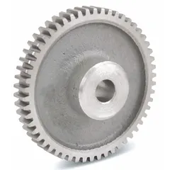 Inch-system spur gear with standard hub, cast iron construction, 40 teeth, 7/8 in bore diameter, 14.5° pressure angle, and no keyway. Suitable for light-to-medium duty power transmission applications such as conveyors and packaging machinery.