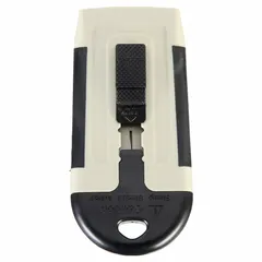 Razor scraper with a carbon steel blade and polypropylene handle. Straight blade shape with standard end. Used for removing paint, adhesive, and coatings from flat surfaces in construction, renovation, and maintenance tasks.