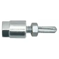 Steel rod hanger for suspending threaded rod from steel structures in mechanical, electrical, and plumbing installations. Features a vertical mount type, 1/4 in screw size, and 1-3/4 in overall length. Supplied in a 25-pack. Not ICC approved for cracked or un-cracked concrete and not seismic approved