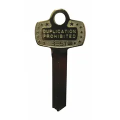 This key blank is made of brass with nickel plating and features a Q keyway type with Key ID KS473. It contains 0 pins and is intended for use with mortise locks requiring this specific keyway.
