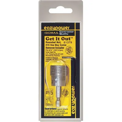 EAZYPOWER Driver Bit: Power Bit, Imperial, One-Way Head, #14 Bit Industry Size, Std - One-Way Security Bit Removers