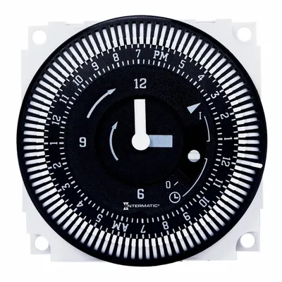 INTERMATIC Electromechanical Timer: 24 hr, SPDT, 120V AC, 48 On/Off Cycles - Max - Panel Cover-Mounted Electromechanical Timer Switches