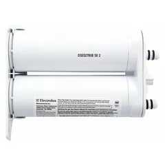 Carbon media filter for ice machines and refrigerators. Reduces microplastic. Quick-connect design for push-fit installation. 0.5 gpm flow rate.