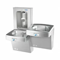 OASIS Bi-Level Drinking Fountain with Bottle Filler: On-Wall, 8 gph @ 50°F, Touchless Sensor, Silver (MPN PG8FEBFSLTT STN)