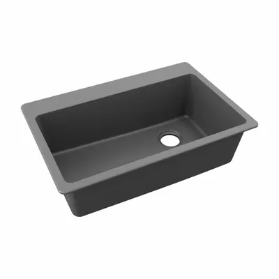ELKAY Sink: 33 in Overall Lg, 22 in Overall Wd, 9 1/2 in Bowl Dp, 30 3/8 in Bowl Lg - One-Bowl Counter-Mounted Kitchen & Bar Sinks without Faucets