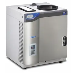 Console-style freeze dryer with 3/4 hp motor and 6 L dry ice holding capacity. Includes a 3-wire electrical cord with plug and a purge valve. Drying chamber not included. Used for lyophilization of heat-sensitive materials in laboratory and production settings.