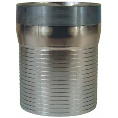 Steel x steel barbed combination nipple with 10 in hose barb and 10 in NPT male thread. Designed for connecting hoses to threaded ports in air, water, and chemical transfer systems. Suitable for industrial fluid handling, irrigation, and pneumatic applications.