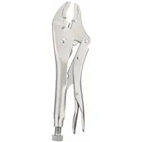 Locking Plier: Curved, Quick Release, 1 7/8 in Max Jaw Opening, 10 in Overall Lg, 1 1/4 in Jaw Lg