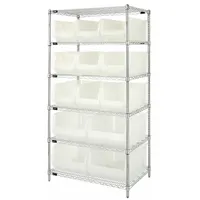 QUANTUM STORAGE SYSTEMS Bin Shelving: 36 in x 24 in x 74 in, 1 Sided, 13 Bins, Open, Clear (MPN WR6-953954CL)