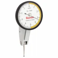 STARRETT Tilted-Face Dial Test Indicator: 0 in to 0.01 in, Horizontal, Inch, 0.0001 in (MPN 708ACZ)