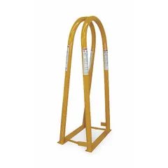 This 2-bar tire inflation cage is designed for use with OTR (off-the-road) tires. It provides a secure enclosure to contain potential tire failures during inflation. The cage weighs 72 lb and has an overall height of 43-1/2 in.