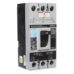 FD-frame molded case circuit breaker rated 175 A at 600 V AC with a maximum interrupting rating of 22 kA at 600 V AC. Features fixed instantaneous trip, lug terminals, and ABC phase connection. Suitable for overcurrent protection in branch circuits and feeders in commercial and industrial power distribution systems.