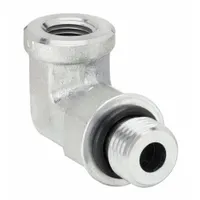 PARKER Metal Pipe Elbow: 90° Elbow, Steel, 3/8 in x 1/4 in, Male Threaded x Female NPT Threaded (MPN 6-1/4 AOEG-S)