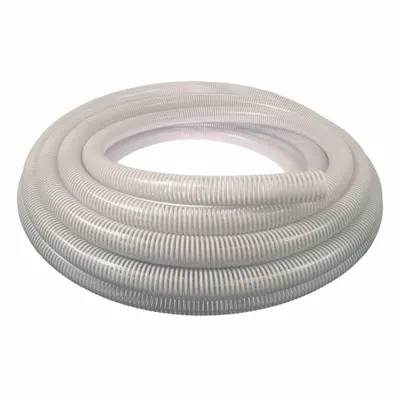 OEM Suction and Discharge Hose: 1 in Hose Inside Dia., 90 psi, Clear/White - PVC Bulk Water Suction & Discharge Hoses with PVC Helix Reinforcement