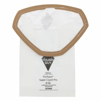 OEM Vacuum Bag: ProTeam, Dry, Paper, 2-Ply, Std, - Backpack Vacuum Bags