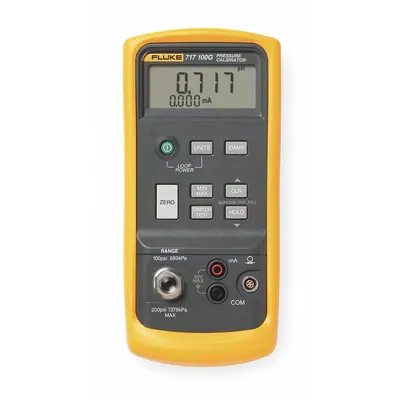 FLUKE Handheld Pressure Calibrator: FLUKE-717 100G, Included, -12 psi – 100 psi - Compact Handheld Pressure Calibrators