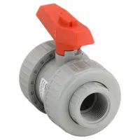GF PIPING SYSTEMS Manual Two-Way Ball Valve: 3/4 in, CPVC, Straight, Socket x FNPT, Two-Piece, Lever (MPN 163375018)