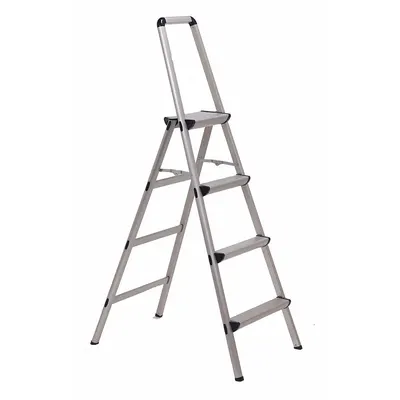 XTEND + CLIMB Step Stool: 4 Steps, 4.3 ft Overall Ht, 225 lb Load Cap, Aluminum - Folding Step Stools
