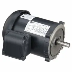 This Dayton C-face 3-phase AC motor is totally enclosed fan cooled (TEFC) and rated 1/4 hp at 3450 RPM. It operates on 230/460V AC with full load current of 0.76/0.38 A. Suitable for general-purpose industrial applications such as pumps, fans, conveyors, and machine tools.