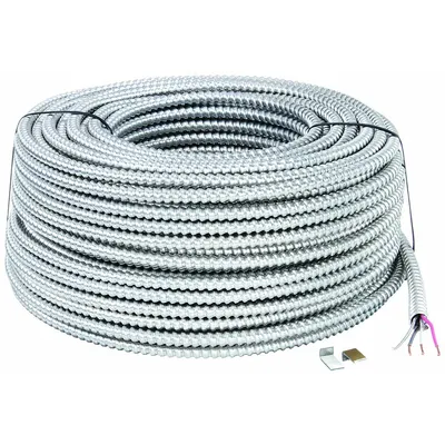 SOUTHWIRE Metal Clad Armored Cable: 10 AWG, 3 Conductors, Copper, 250 ft, Aluminum - Standard Metal-Clad Cables