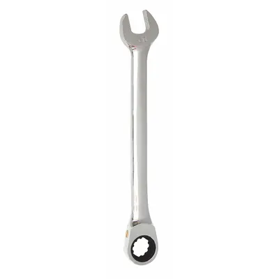 WESTWARD Combination Wrench: Alloy Steel, Chrome, 22 mm Head Size, 11 1/4 in Overall Lg - Metric Spline Ratcheting Combination Wrenches