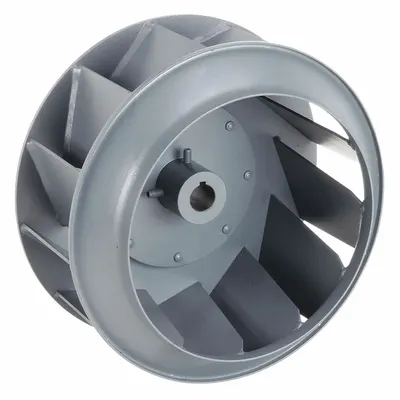 Dayton Blower Wheel: Backward-Inclined, 12 1/4 in Dia, Steel Wheel, 1 Inlets, 1 in Bore - Backward-Inclined Blower Wheels