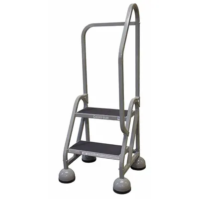 COTTERMAN Rolling Ladder: 1.5 ft Platform Ht, Partially Assembled, Steel - Steel Ultra-Stable Weight-Actuated Ladders
