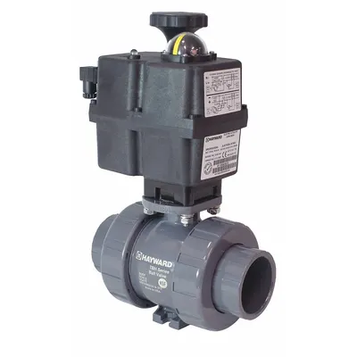 HAYWARD FLOW CONTROL Electrically Actuated Two-Way Ball Valve: 1/2 in, PVC - PVC Electrically-Actuated Ball Valves