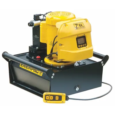 ENERPAC Hydraulic Pump: 10,000 psi Max. Op Pressure, 40 cu in/min Max. Flow Rate - Corded High-Power Stationary Electric Hydraulic Pump Units