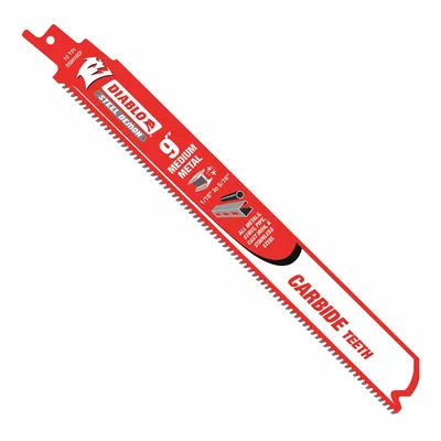 DIABLO Reciprocating Saw Blade: 10 Teeth per Inch, 9 in Blade Lg, 0.05 in Blade Thick - Thick-Metal-Cutting Blades