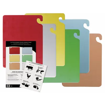 SAN JAMAR Cutting Board Set: 18 in Overall Lg, 12 in Overall Wd - Cut-N-Carry Cutting Board Sets