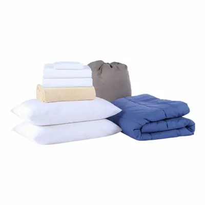 MARTEX EcoPure Polyester Blanket, Tan/White, Solid - Bedding & Bath Linen Sets