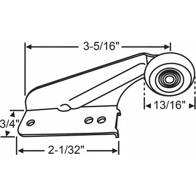 OEM Drawer Guide Roller: 25 lb Load Capacity - Drawer Slide Rollers, Guides & Brackets