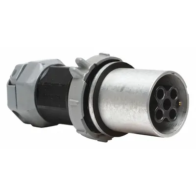 HUBBELL Pin and Sleeve Plug: Gray, 250V DC/600V AC, Single Phase, 200 A, 3 Pole - Reverse Service Watertight Plugs