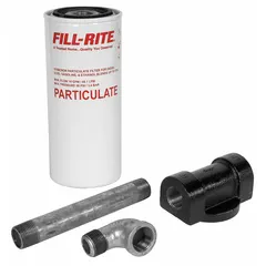 This replacement particulate fuel filter features a steel body and a cellulose filter element with a 10 micron rating. It is designed for canister-style fuel filtration systems to remove solid contaminants from diesel and other fuels, protecting downstream equipment.