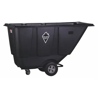 TOUGH GUY Tilt Truck: 13.5 cu ft, 300 lb, 60 in L x 30 in W x 42 1/2 in H, Black - General Purpose Plastic Tilt Trucks