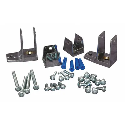 ASI GLOBAL PARTITIONS Panel Bracket: Zinc, Bright, 4 in Overall Ht - Brackets, Alcove Clips & Channels for Bathroom Partitions