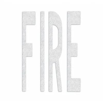 RAE Preformed Thermoplastic Pavement Marking Fire, White, 8 ft L x 4 7/8 ft W - Pavement Pre-Determined Messages