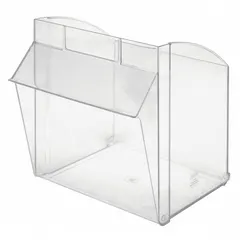 Tip-out bin designed for use with QUANTUM STORAGE SYSTEMS model QTB301. Provides organized storage and easy access to small parts in industrial workstations, assembly lines, and maintenance areas.